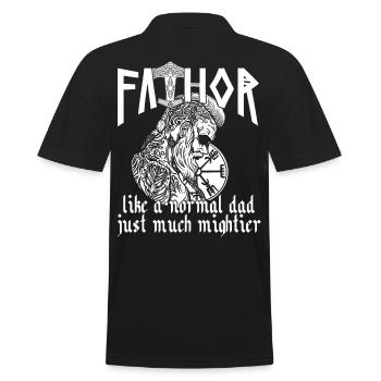 Nordique Papa Vathor Viking Dicton Design - Polo Homme - noir - Dos - Kai (181cm)