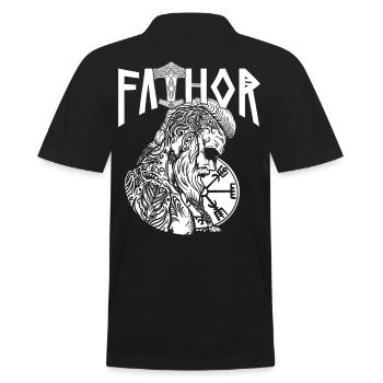 Proud Norse Viking Papa Vathor Father - Men's Polo Shirt - black - Back - Kai (181cm)