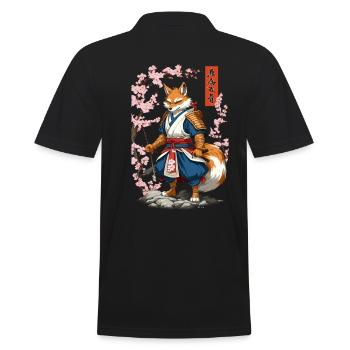Kitsune Samurai Fox Vintage Ukiyo-e Style - Polo Homme - noir - Dos - Kai (181cm)