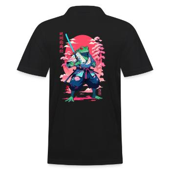 Samouraï Grenouille Esthétique Vaporwave Style Japon - Polo Homme - noir - Dos - Kai (181cm)