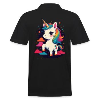 Einhorn Liebhaber Design Lustige Einhörner Süßes - Männer Poloshirt - Schwarz - Hinten - Kai (181cm)