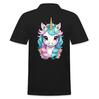 Couleurs pastel Licornes drôles Licorne mignonne - Polo Homme - noir - Dos - Kai (181cm)