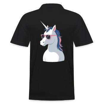 Papa Einhorn Lustiges Vatertag Design - Männer Poloshirt - Schwarz - Hinten - Kai (181cm)