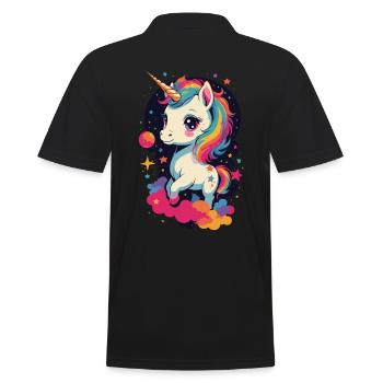 Great fantasy design for unicorn lovers - Men's Polo Shirt - black - Back - Kai (181cm)