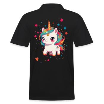 Einhorn Liebhaber Design Lustige Einhörner - Männer Poloshirt - Schwarz - Hinten - Kai (181cm)