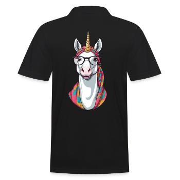 Einhorn Mama Stylische Einhorn Frau Muttertag - Männer Poloshirt - Schwarz - Hinten - Kai (181cm)