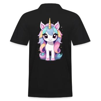 Pastell Farben Einhorn Liebhaber Design - Männer Poloshirt - Schwarz - Hinten - Kai (181cm)