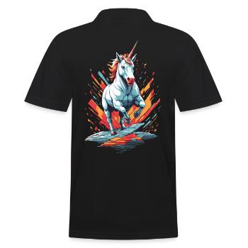 Licorne Amant Design Drôle Licornes Mignon - Polo Homme - noir - Dos - Kai (181cm)