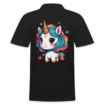 Einhorn Liebhaber Design Lustige Einhörner - Männer Poloshirt - Schwarz - Hinten - Kai (181cm)
