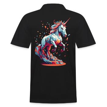 Amoureux de la licorne Licornes drôles Licorne mignonne - Polo Homme - noir - Dos - Kai (181cm)