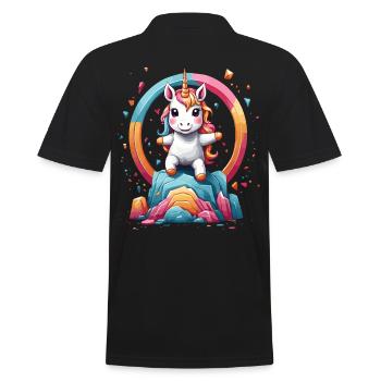 Licornes drôles Jolie fille licorne - Polo Homme - noir - Dos - Kai (181cm)