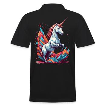 Couleurs vives uniques Unicorn Fantasy - Polo Homme - noir - Dos - Kai (181cm)