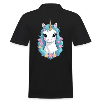 Couleurs pastel uniques Unicorn Lover - Polo Homme - noir - Dos - Kai (181cm)