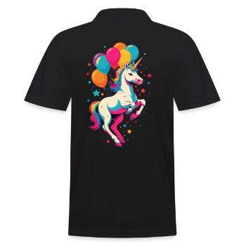 Licornes drôles Mignon Licorne Fille Design - Polo Homme - noir - Dos - Kai (181cm)
