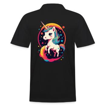 Amoureux de la licorne Drôle Mignon Licorne Design - Polo Homme - noir - Dos - Kai (181cm)