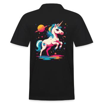 Licorne Fille Drôle Licornes Grand Design - Polo Homme - noir - Dos - Kai (181cm)