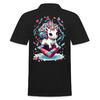 Jolie Licorne Fille Licornes Drôles - Polo Homme - noir - Dos - Kai (181cm)