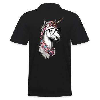 Einhorn Mama Lustige Muttertag Einhörner Liebende - Männer Poloshirt - Schwarz - Hinten - Kai (181cm)