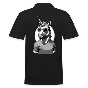 Drôle de fête des pères Design papa licorne - Polo Homme - noir - Dos - Kai (181cm)