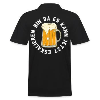 Es Kann Eskalieren Lustiges Bier Design - Männer Poloshirt - Schwarz - Hinten - Kai (181cm)