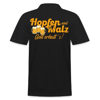 Humorvolles Bier Trinken Biergarten Outfit - Männer Poloshirt - Schwarz - Hinten - Kai (181cm)