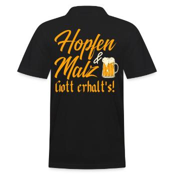 Humorvolles Bier Trinken Biergarten Outfit - Männer Poloshirt - Schwarz - Hinten - Kai (181cm)