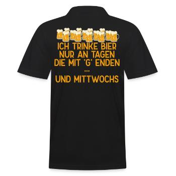 Drinking on weekdays for avid beer drinkers - Men's Polo Shirt - black - Back - Kai (181cm)