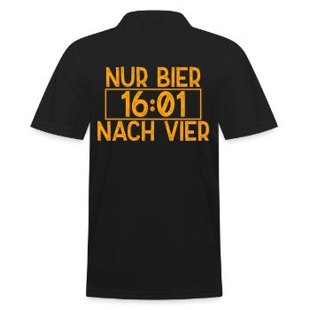 Bier Nach Vier Für Begeisterte Biertrinker - Männer Poloshirt - Schwarz - Hinten - Kai (181cm)