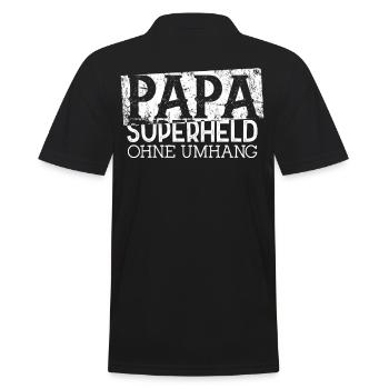 Papa super-héros Perfect Style Fête des pères - Polo Homme - noir - Dos - Kai (181cm)