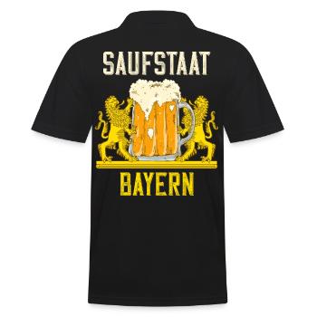 Drinking state of Bavaria for enthusiastic beer drinkers - Men's Polo Shirt - black - Back - Kai (181cm)