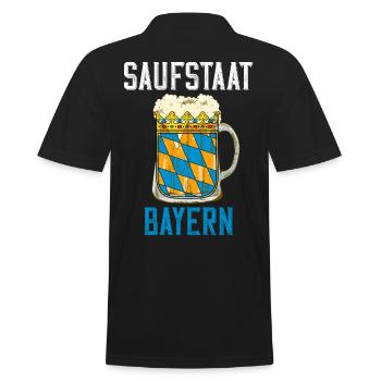 Saufstaat Bayern Für Begeisterte Biertrinker - Männer Poloshirt - Schwarz - Hinten - Kai (181cm)