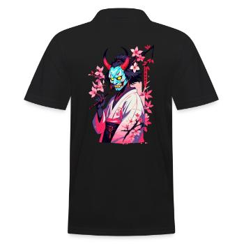 Oni Samurai Vaporwave Esthétique Démon Japonais - Polo Homme - noir - Dos - Kai (181cm)