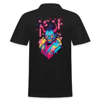 Oni Samouraï Vaporwave Esthétique Japon Culture - Polo Homme - noir - Dos - Kai (181cm)