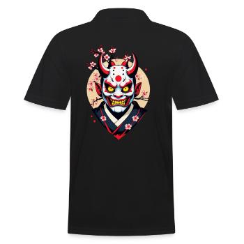 Oni Demon Mask Samurai Aesthetic Yokai - Men's Polo Shirt - black - Back - Kai (181cm)