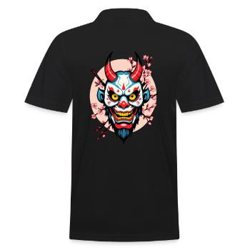 Oni Dämonen Maske Samurai Japanischer Geist - Männer Poloshirt - Schwarz - Hinten - Kai (181cm)