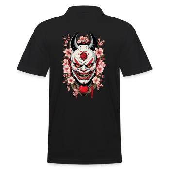 Oni Demons Mask Samurai Japanese Demon Culture - Men's Polo Shirt - black - Back - Kai (181cm)