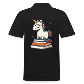 Unicorn Fantasy Stories Cute Unicorn - Men's Polo Shirt - black - Back - Kai (181cm)