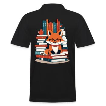 Niedlicher Buch Liebhaber Lustiges Bücher Design - Männer Poloshirt - Schwarz - Hinten - Kai (181cm)