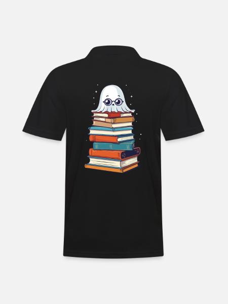 Funny Book Lover Reading Halloween - Men's Polo Shirt - black