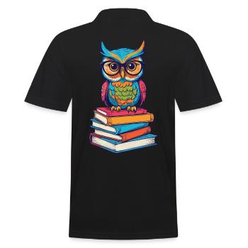 Livres Hibou Lecture Hibou Littérature Livre Amour - Polo Homme - noir - Dos - Kai (181cm)