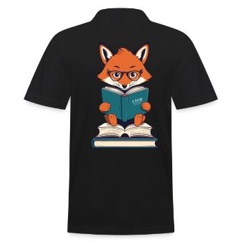 Niedlicher Buch Liebhaber Lustiger Bücherwurm - Männer Poloshirt - Schwarz - Hinten - Kai (181cm)