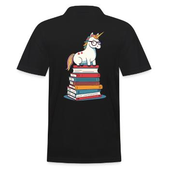 Unicorn Fantasy Stories Cute Unicorn - Men's Polo Shirt - black - Back - Kai (181cm)