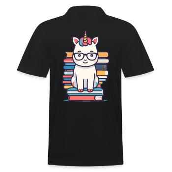 Einhorn Fantasie Geschichten Süßer Einhorn - Männer Poloshirt - Schwarz - Hinten - Kai (181cm)