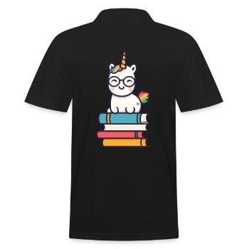 Unicorn Fantasy Stories Cute Unicorn - Men's Polo Shirt - black - Back - Kai (181cm)