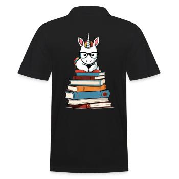 Einhorn Fantasie Geschichten Süßer Einhorn - Männer Poloshirt - Schwarz - Hinten - Kai (181cm)