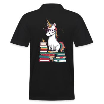 Unicorn Fantasy Stories Magical Unicorns - Men's Polo Shirt - black - Back - Kai (181cm)