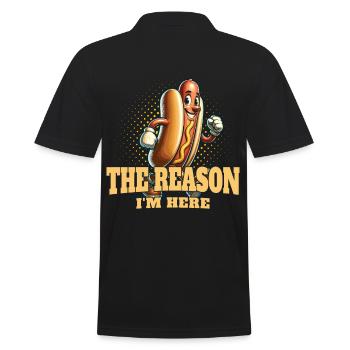 Reason I'm Here Retro Vintage Design 4. - Men's Polo Shirt - black - Back - Kai (181cm)