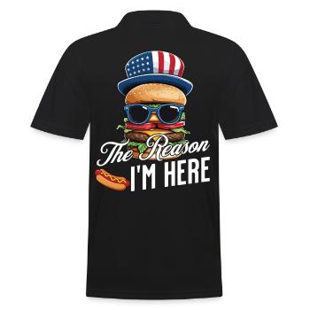 Raison pour laquelle je suis ici Jeu de mots amusant sur le barbecue - Polo Homme - noir - Dos - Kai (181cm)