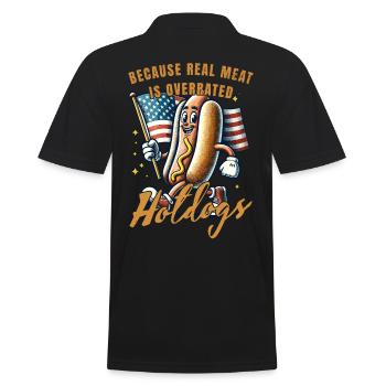 Funny meat pun in - Men's Polo Shirt - black - Back - Kai (181cm)