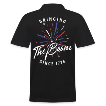 Brings the boom since 1776 retro vintage design - Men's Polo Shirt - black - Back - Kai (181cm)